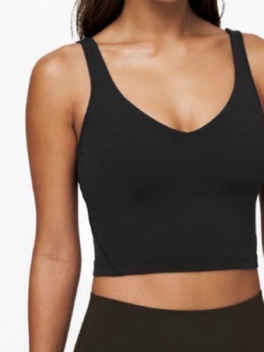 lululemon athletica Black V-Neck Cropped Sports Bra